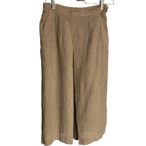 vintage skirt 70s tan long midi calf length single pleat pockets
